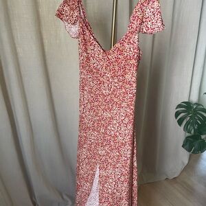 Reformation Pink and Red Floral Maxi Dress